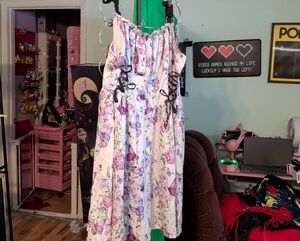 SHEIN White and Purple Floral Mini Dress